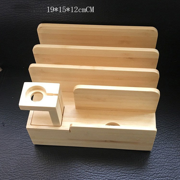 Multifunctional Smart Phone Charging Rack Made Of Bamboo